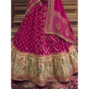 ชุดแต่งงานผ้าออร์แกนซ่าปักลายสีชมพูสวยงาม-เลเฮนกา โจลี - Product Image 2
