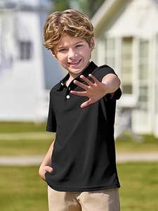 100% Cotton Made Customized Blank Plain <b>Black</b> Color Kids Boys <b>Polo</b> <b>T</b>-<b>Shirts</b> Kids Clothing Half Sleeve Breathable Kids <b>Polo</b> <b>Shirt</b> - Product Image 3