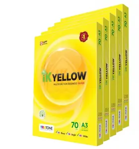 Good IK Yellow A4 Copy Paper 70gsm 75gsm 80gsm / A4 Size Best Price Copy Paper 80/75/70gsm