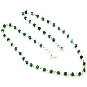 Collier en perles de zircon plaqué or rose rhodié pour femmes, bijoux tendance pour tous les jours et pour les mariages, cadeaux - Product Image 1