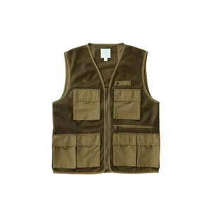 Gilet Cargo sans manches en toile respirante pour hommes, gilet d'hiver multi-poches décontracté pour les sports de plein air - Product Image 1
