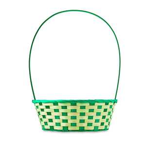 Cesta de bambú redonda grande púrpura de Pascua, 10 pulgadas x 14,5 pulgadas, cesta de bambú ecológica natural con hecho a mano en Vietnam - Product Image 3