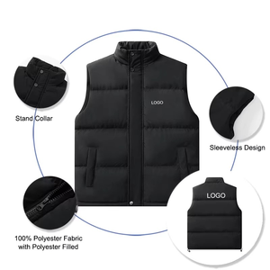 New Arrival Men's Casual Hooded Canvas Waterproof Breathable Winter Puffer Vest-High Quality Low MOQ Customizable Front - Product Image 2