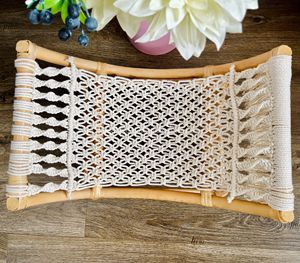 ¡Gran oferta! Macramé blanco de ratán para recién nacido, silla de cuna, accesorio de foto bohemio, bebé, niña, niño, telón de fondo para estudio fotográfico - Product Image 5