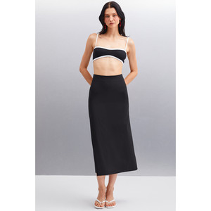 ETHIQUET ROSALINDA Bustier de tela elástica acanalada con ribetes en contraste para mujer - Product Image 2