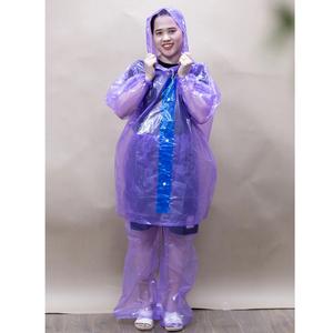 Veste imperméable légère OEM et pantalon Longueur à capuche 120cm PE réutilisable Facile à utiliser Vêtements de pluie pour vélo pour une personne du Vietnam - Product Image 6