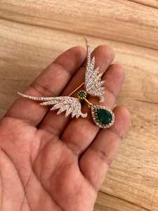 เข็มกลัด925เงินสเตอร์ลิงสำหรับทุกเพศดีไซน์ล่าสุดปักหมุดลูกแพร์เพชรโมอิสซาไนท์ทรงกลมเครื่องประดับสุดหรูของขวัญที่สมบูรณ์แบบ - Product Image 4