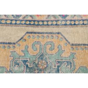 Tapis de 1,8 x 3,1 pieds, tapis turc vintage, tapis en laine rayé bleu - Product Image 5