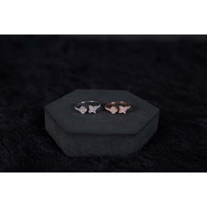 Platinum Geometric Oval Cut Natural Stone <b>Adjustable</b> <b>Ring</b>-Romantic Everyday Wear - Product Image 1