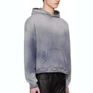 Sweat à capuche personnalisé délavé au soleil, sweat à capuche lourd 100% coton, vintage, délavé à l'acide, délavé au soleil, pour hommes - Product Image 2