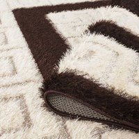 Tapis d'extérieur NICE en peluche douce, artisanat turc, tissé, épaisseur 5 cm, design moderne, motif floral, support en jute, matériau polyester