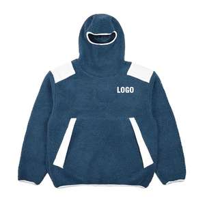 Invierno personalizado de gran tamaño Polar polar de peso pesado Vintage pasamontañas en blanco con cremallera completa sudaderas térmicas 100% algodón - Product Image 1