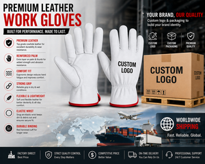 Premium Cowhide Leather Work <b>Gloves</b> Safety <b>Driver</b> <b>Gloves</b> Custom Logo Industrial Construction Protective <b>Gloves</b> Manufacturer OEM - Product Image 6