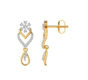 ต่างหูเพชรสำหรับผู้หญิงทรงกะรัต1.20ทองคำ14K สีเหลืองทอง14K ทรงกลมเครื่องประดับแบบสั่งทำจากผู้ผลิต - Product Image 2