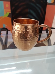 Premium Quality 16oz Eco-Friendly Copper <b>Mug</b> with Antique Finish Round Shape Handmade Gift Mule with Handle American Style - Product Image 3