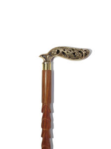 Bastón de latón dorado con mango anhelado a mano, bastón plegable de madera, bastón tallado de latón, mango elegante, bastón negro Vintage para caminar - Product Image 4