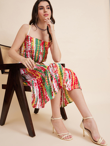 Vestido midi sin mangas de rayón multicolor estilo indio Ramas Kurtis, elegante, estampado, antiarrugas, para mujer, ideal para verano, éxito de ventas. - Product Image 5