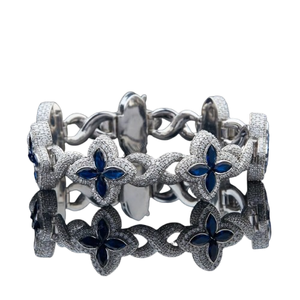 Gran oferta VVS Moissanite Leaf Bracelet Diseño de moda Sterling Silver Infinity Link Iced Out Moissanite Bracelet para hombres y mujeres - Product Image 1