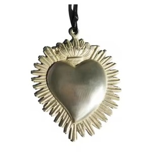 Oro Acabado Metal Sagrado Corazón Sunburst Colgante Milagros Sagrado Corazón para Pared Decorativo Católico Regalo y Decoración - Product Image 3