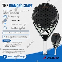Raqueta de Pádel de Fibra de Carbono 12K en Oferta, Fabricación OEM Profesional Premium, Estructura 3D en Forma de Diamante/Lágrima, Diseño de Color y Logotipo Personalizados