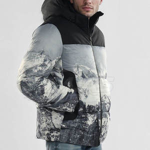 Blouson matelassé à capuche entièrement zippé pour homme, tendance du moment, streetwear d'hiver, fabriqué en matière de haute qualité. - Product Image 4