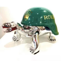 Estatua de Tortuga de Fibra de Vidrio de Alta Calidad Personalizada de Fábrica, Escultura de Tortuga de Resina con Galvanoplastia de Animales de Dibujos Animados, Decoración del Hogar