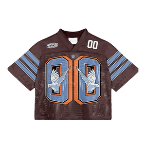 New American Cropped Football Mesh Jersey Customized Soccer Mesh <b>T</b>-<b>Shirts</b> <b>Oversize</b> Wholesale Football <b>Shirts</b> - Product Image 3