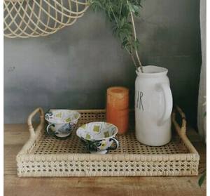 Bandeja cuadrada de ratán para hotel o restaurante, bandeja de madera, nuevo diseño, 2022 - Product Image 3