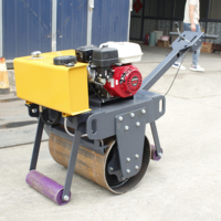 double tambour main rouleau de route simple tambour manuel sol compacteur mini marche derrière rouleau compacteur