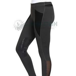 Collants d'équitation pour femmes Léger Stretch Taille Haute Confortable Fit Tissu évacuant l'humidité avec poignée complète à vendre - Product Image 3