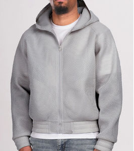 2026 Vente en gros – Veste confortable et respirante en maille douce, coupe-vent personnalisée, entièrement zippée, avec doublure en polyester/coton et fibre de bambou, col montant - Product Image 2