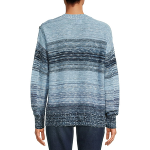 Service OEM Pull pour femmes Pull ras du cou en V rayé Design personnalisé Pull pour femmes à manches longues et coupe ajustée de grande taille de BD - Product Image 3