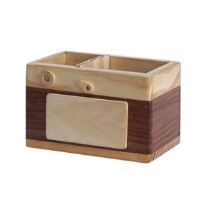 Hand-made Pine & Sheesham Wood Camera Pen <b>Holder</b> Wooden Desktop Pencil <b>Cup</b> Office Supplies Organizer Caddy Stand - Product Image 5
