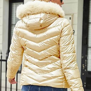 Abrigos de Invierno para Mujer, Chaqueta Acolchada Brillante, Chaquetas Acolchadas Ligeras y Cálidas para Mujer, Ropa Exterior Elegante Resistente al Agua - Product Image 5