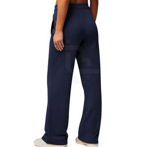 Pantalones de chándal Acampanados para mujer con Etiqueta Privada, pantalones de chándal acampanados de Color sólido para mujer, pantalones acampanados con bolsillos laterales a la venta - Product Image 2