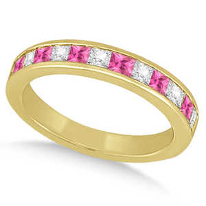 Conjunto de Joyería Fina de Oro Amarillo de 14k con Zafiro Rosa Talla Esmeralda y Diamante de 1.30ct - Product Image 6