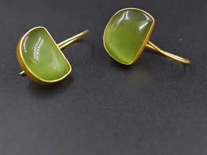 Caliente 18K chapado en oro único material de Latón chapado en oro piedra pendiente joyería para mujeres y niñas - Product Image 2