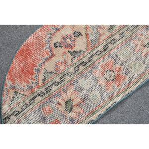 Alfombra de lana Vintage de 2,5x1,5 pies, color rojo y Beige, hecha a mano, área grande turca, área abstracta, piel Rectangular, diseño de retazos para pasillo, látex - Product Image 5