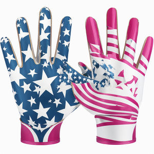 100% Guantes de fútbol americano cómodos profesionales de alta calidad Diseño de color personalizado Su propio logotipo Impreso personalizado - Product Image 3