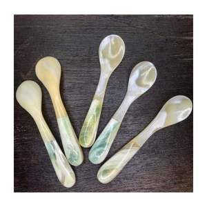 Belle cuillère en coquillage pour décor d'été et service de fête idéale pour le sel, le sucre et les petits condiments - Product Image 1