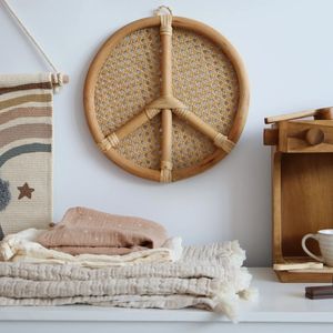 ป้ายสันติภาพตกแต่งผนังสำหรับร้านอาหารตกแต่งผนังหวาย-ที่แขวนออกแบบตามสั่ง - Product Image 5