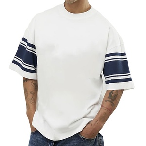 Customized Knitted Cotton Jersey Material <b>Down</b> Shoulder Streetwear Unisex Loose Fit T-Shirt Wholesale Summer Clothes Blank - Product Image 5