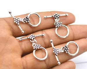 "15X25mm Oxidized Silver Bali <b>Toggle</b> Clasp for Sterling Silver & 18K Gold Jewelry B572" - Product Image 4