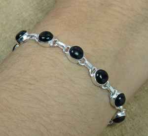 Black Onyx Sterling <b>Silver</b> Adjustable Bracelet Handmade Gemstone Jewelry <b>For</b> Women And <b>Men</b> - Product Image 6