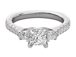 Bague en diamant en gros d'usine, plaquée or 14 carats, argent sterling 925, diamant taille princesse, bague de fiançailles classique pour femme - Product Image 5