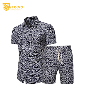 เสื้อเชิ้ตแขนสั้นฮาวายพิมพ์ลายสำหรับผู้ชายเสื้อผ้าแนวสตรีท - Product Image 1