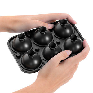 Moule à glaçons en silicone à 6 cavités, durable et facile à nettoyer, pour whisky et cocktails, diamètre 5,5 cm, avec entonnoir intégré - Product Image 4