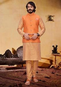 Chaqueta Modi de la Mejor Calidad 2024, Ropa de Boda y Casual para Hombre, Kurta Pajama de Seda Estampada para Exportación, Ropa India y Pakistaní - Product Image 2