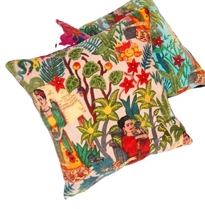 Mexican Painter <b>Pillow</b> Case Floral Decorative Cushion Mexican Painter Art Garden Country Mexico Muertes Cushion Cover - Product Image 1