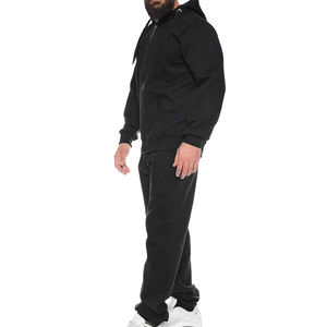 Survêtements respirants de qualité supérieure fermeture éclair personnalisée à capuche couleur unie mélange de coton coupe régulière survêtement décontracté à des prix bon marché - Product Image 3